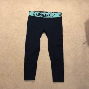 Dark Blue/Turqoise gymshark cropped fit leggings